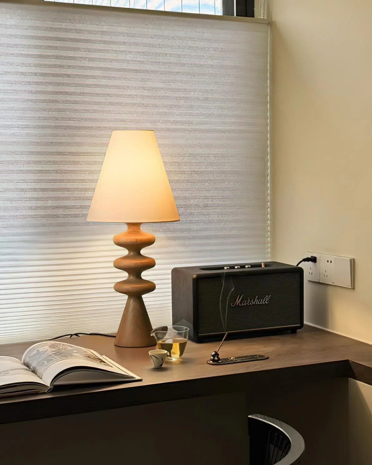 Ripple Sculptural Wood Table Light - Image 7