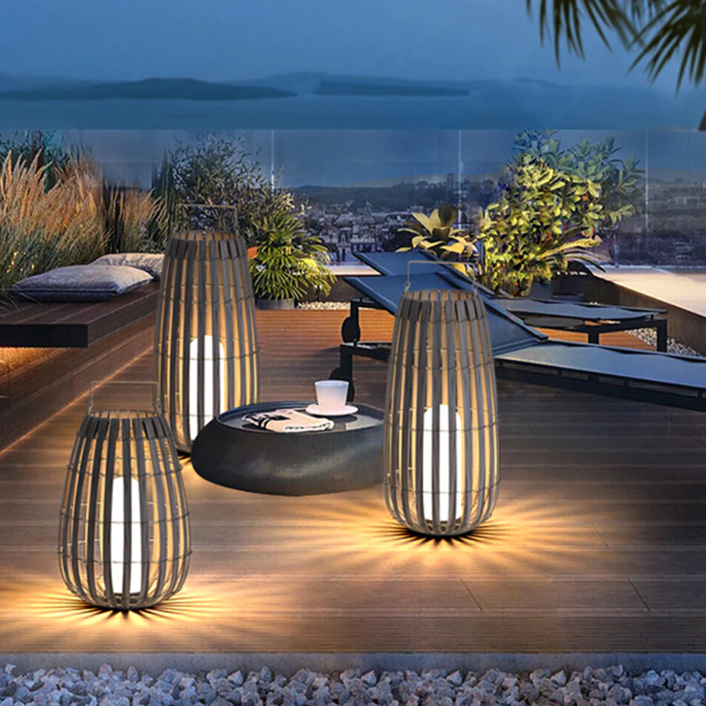 Ritta Retro Bamboo Outdoor Floor Lamp - Image 3