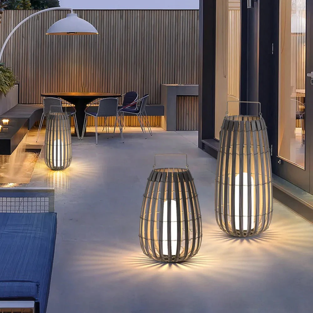 Ritta Retro Bamboo Outdoor Floor Lamp - Image 8