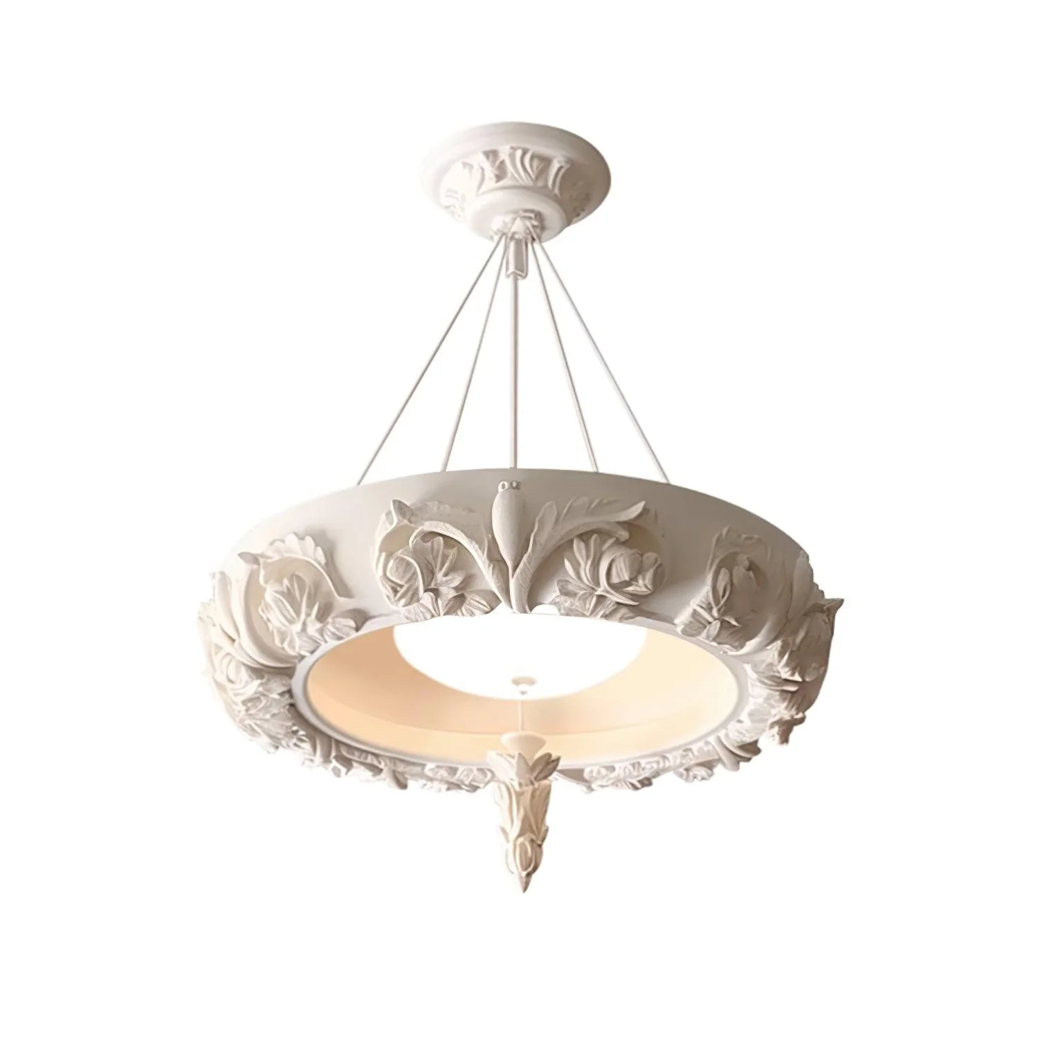 Rococo Plaster Pendant Chandelier - Image 3