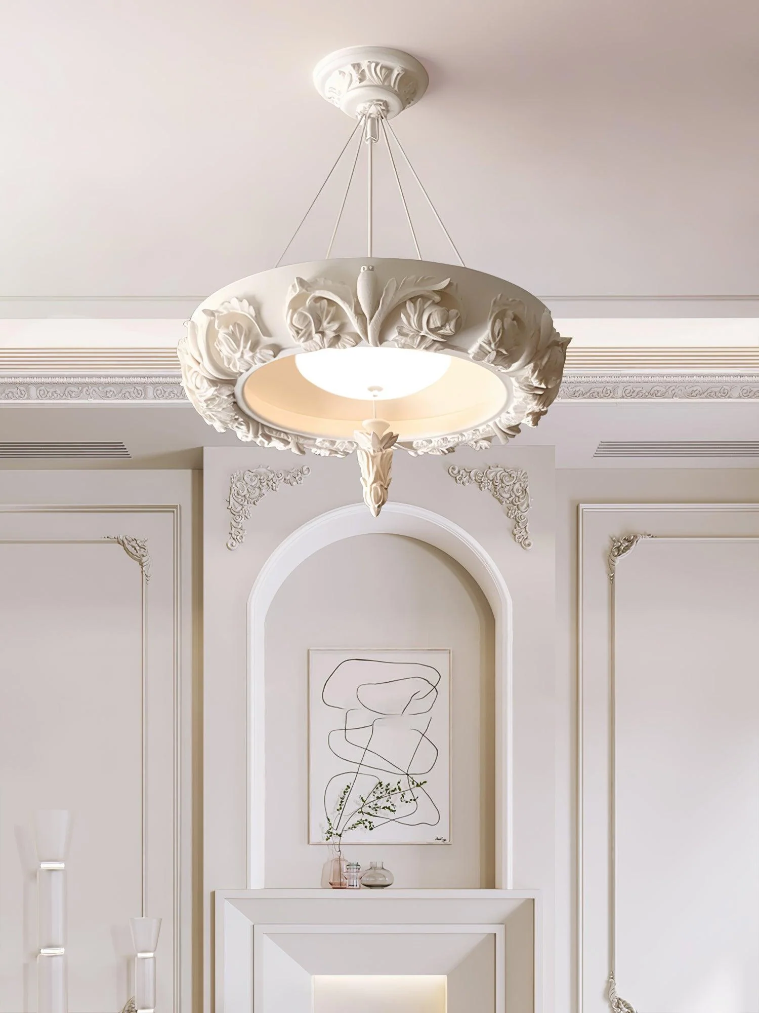 Rococo Plaster Pendant Chandelier - Image 5