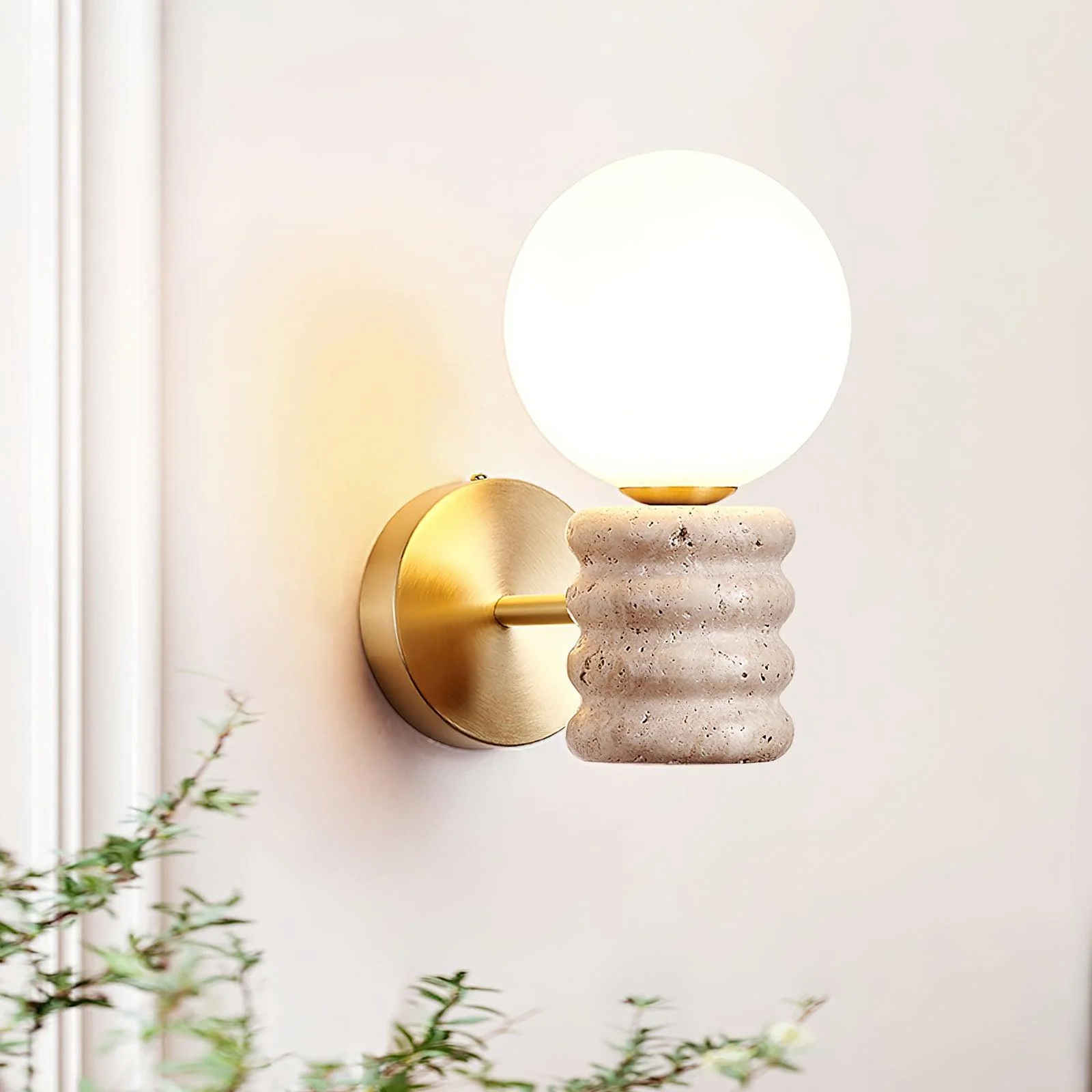 Romus Contemporary Travertine Wall Light - Image 2