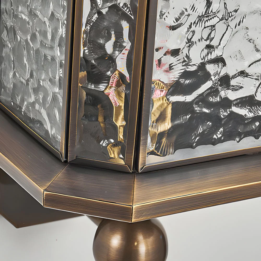 Rosalind Elegant Brass Glass Copper Outdoor Wall Light - Image 8