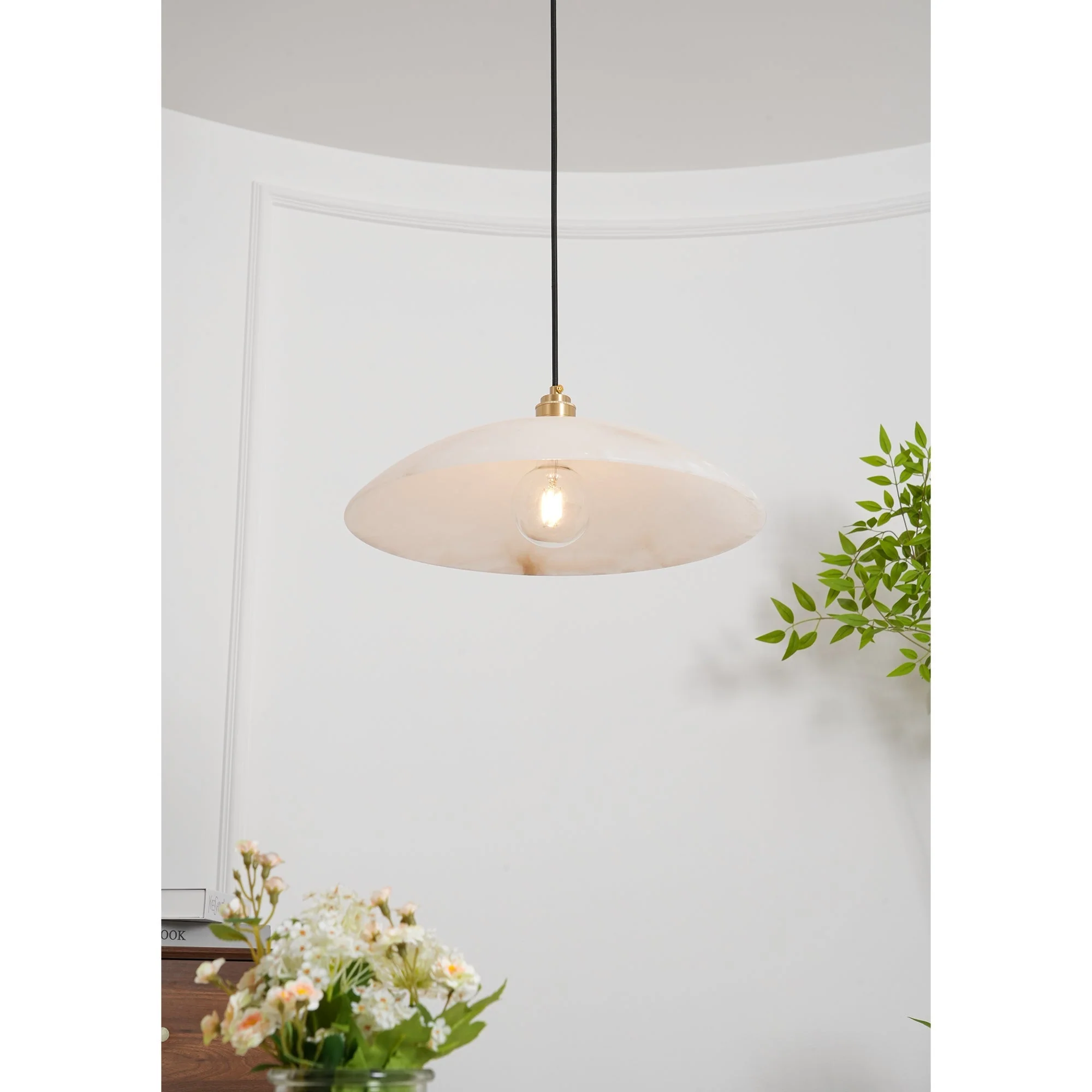 Rovyn Modern Alabaster Brass Pendant Light - Image 21