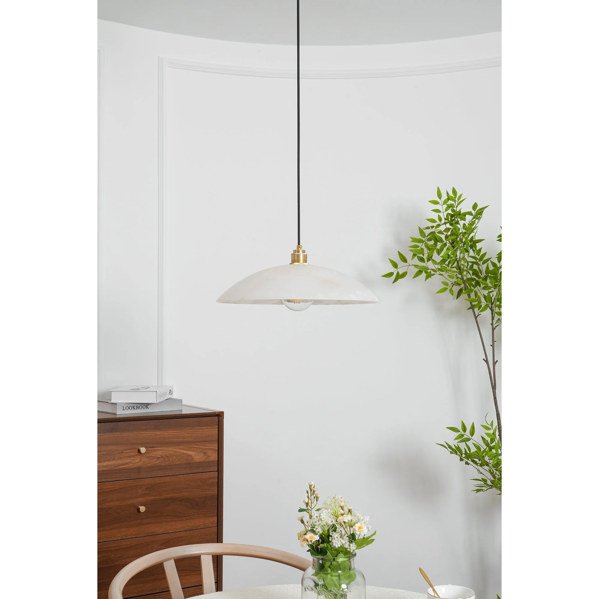 Rovyn Modern Alabaster Brass Pendant Light - Image 36