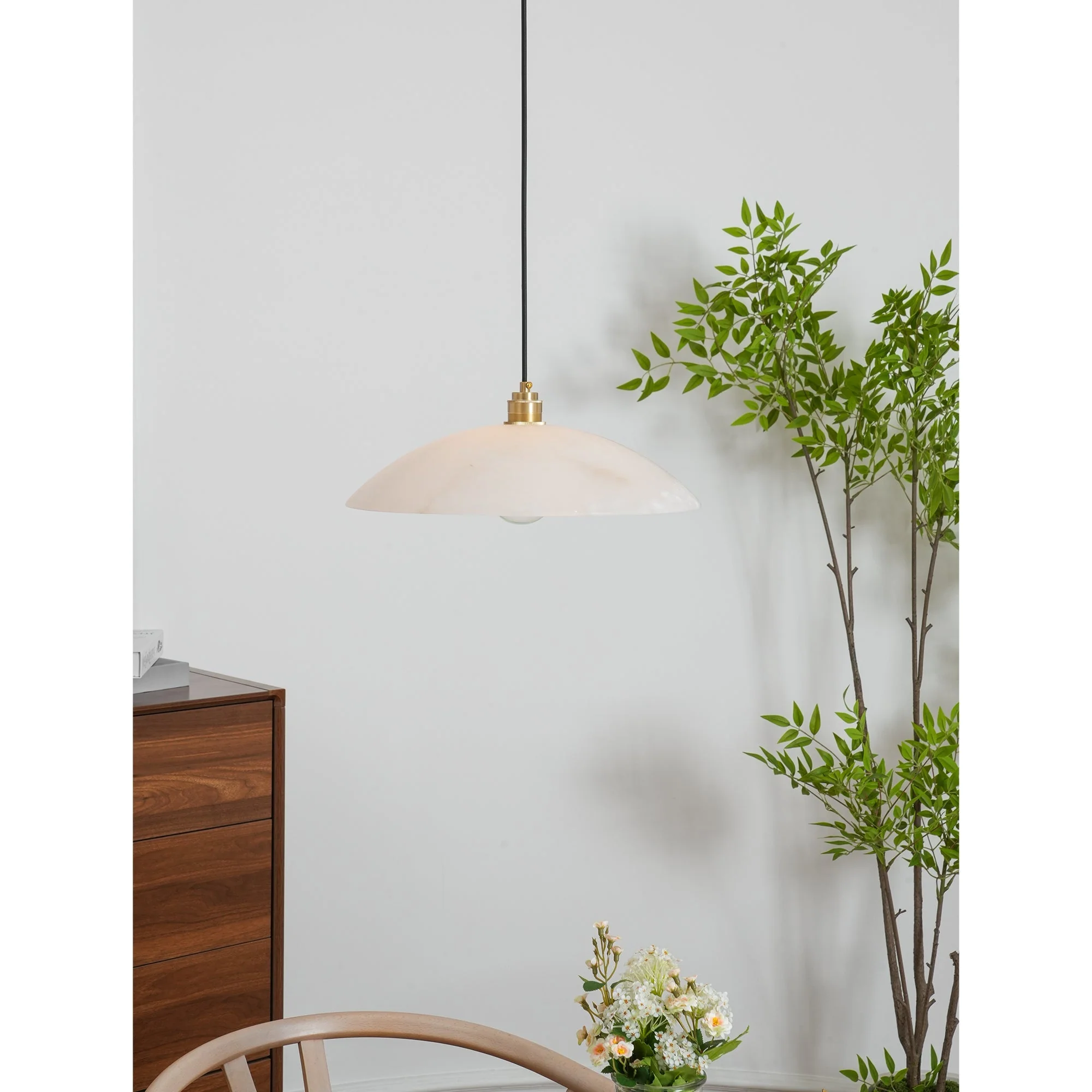 Rovyn Modern Alabaster Brass Pendant Light - Image 37