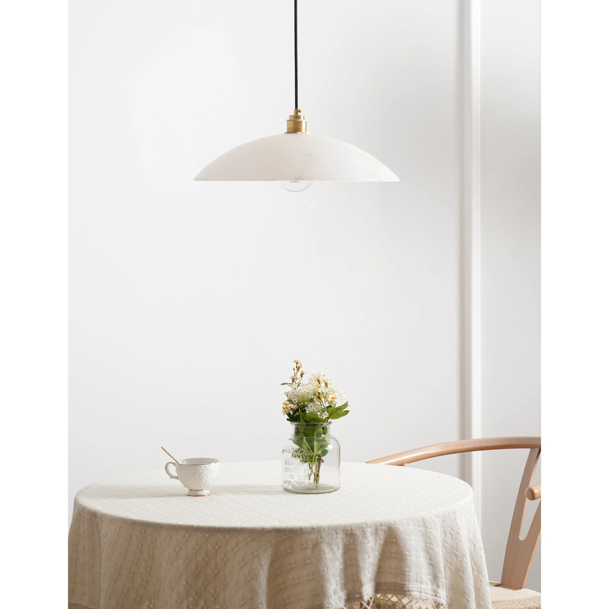 Rovyn Modern Alabaster Brass Pendant Light - Image 38