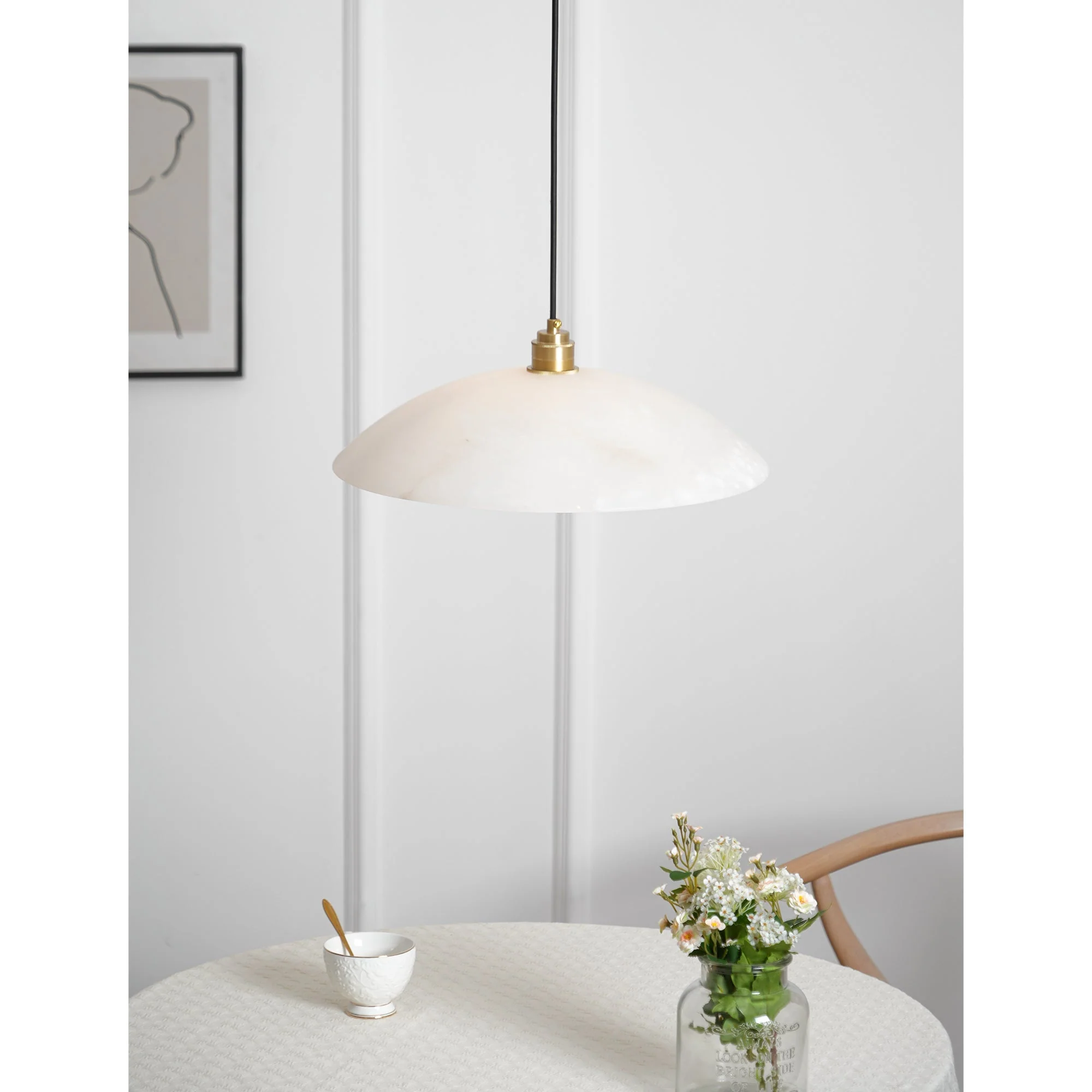 Rovyn Modern Alabaster Brass Pendant Light - Image 39