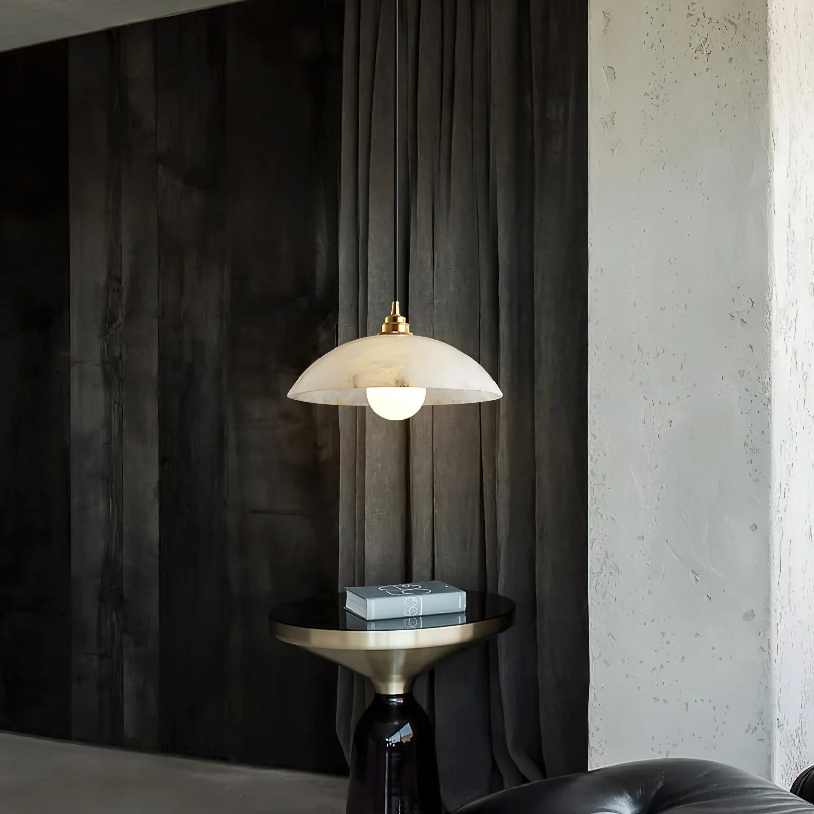Rovyn Modern Alabaster Brass Pendant Light - Image 9