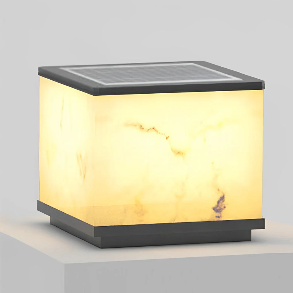 Scott LED Modern Marble Outdoor Fence Post Lights - Image 6