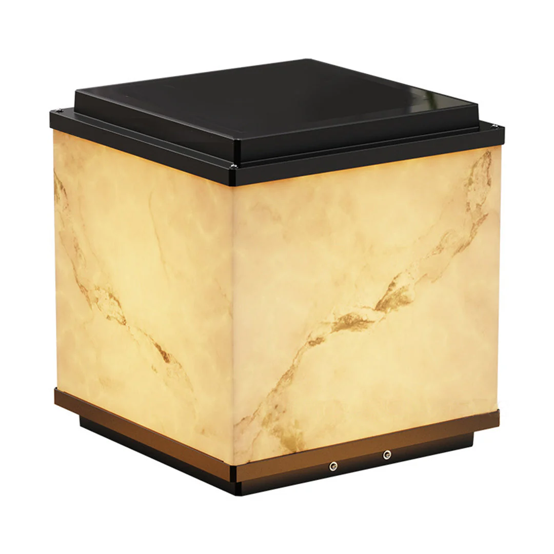 Scott LED Modern Marble Outdoor Fence Post Lights - Image 7