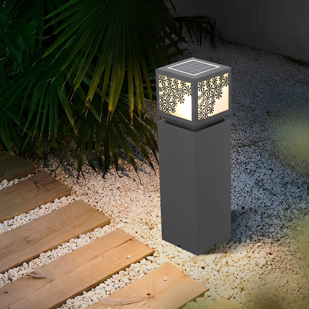 Sean Elegant Snowflake LED Marble Outdoor Lawn Lamp