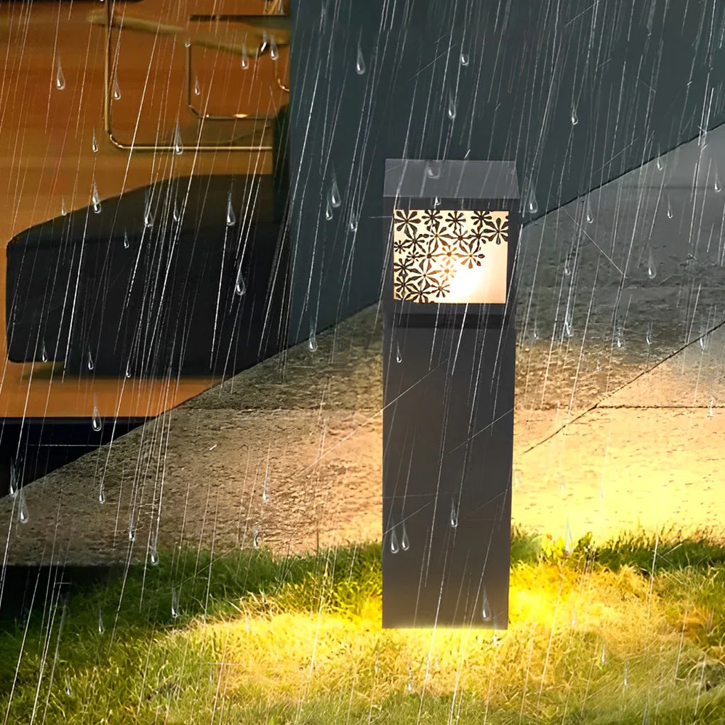 Sean Elegant Snowflake LED Marble Outdoor Lawn Lamp - Image 2