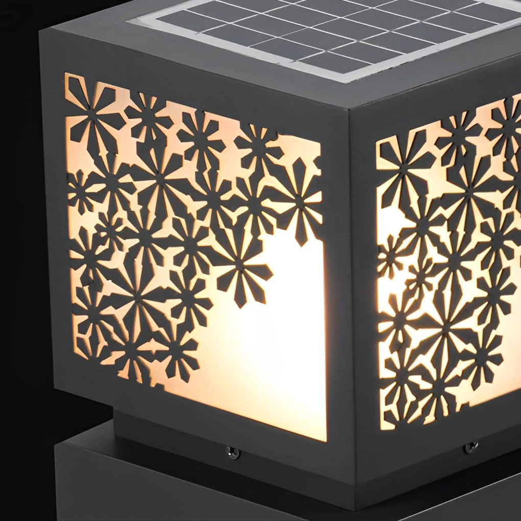 Sean Elegant Snowflake LED Marble Outdoor Lawn Lamp - Image 3