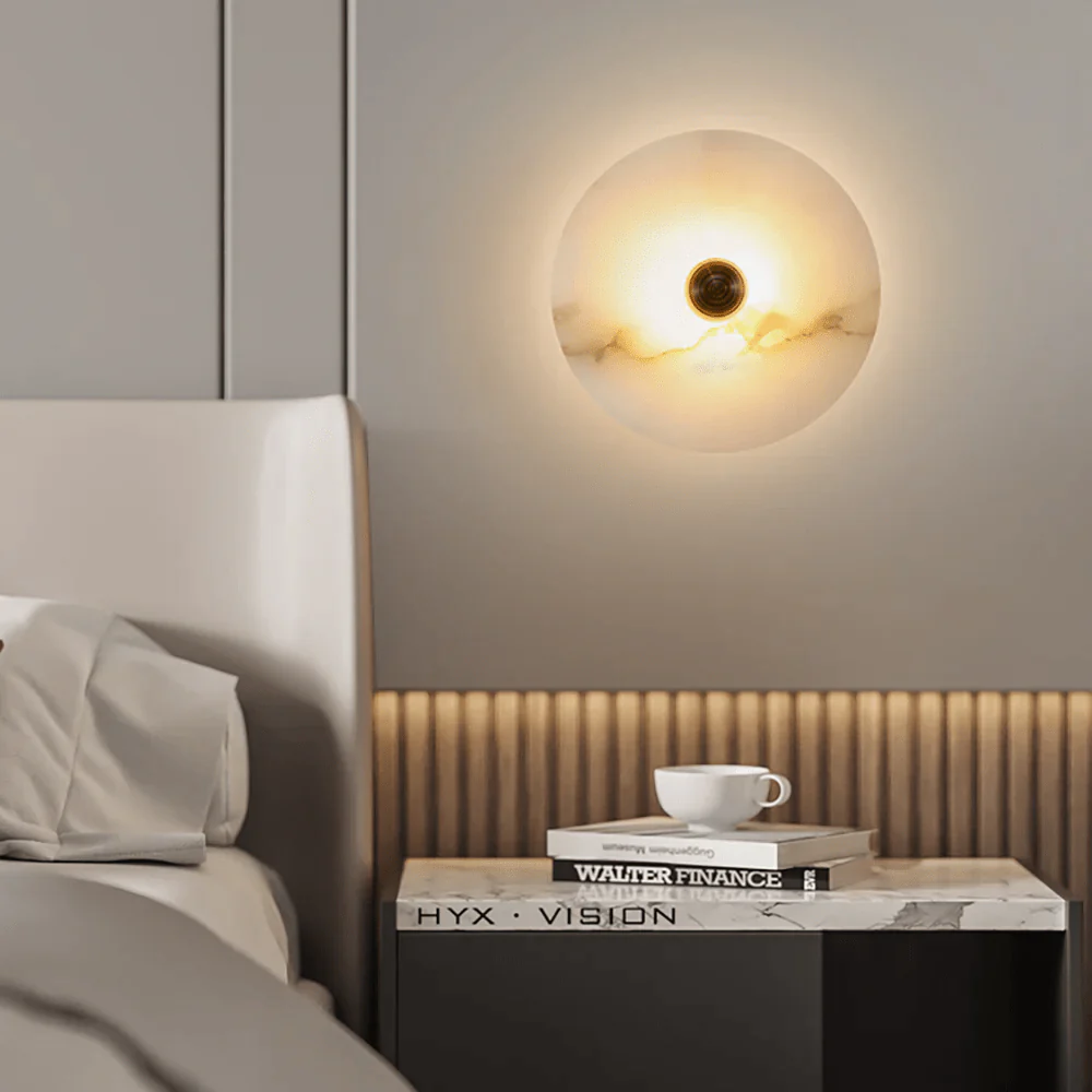 Selene Minimalist Alabaster Ceiling Light - Image 16