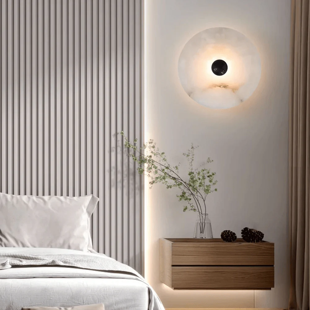 Selene Minimalist Alabaster Ceiling Light - Image 51