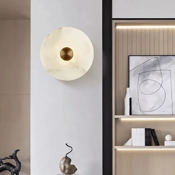 Selene Minimalist Alabaster Ceiling Light - Image 54