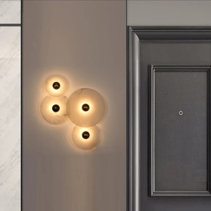 Selene Minimalist Alabaster Ceiling Light - Image 58