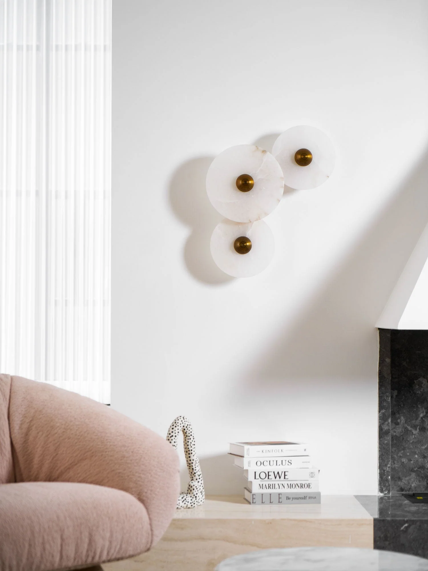 Selene Minimalist Alabaster Ceiling Light - Image 65