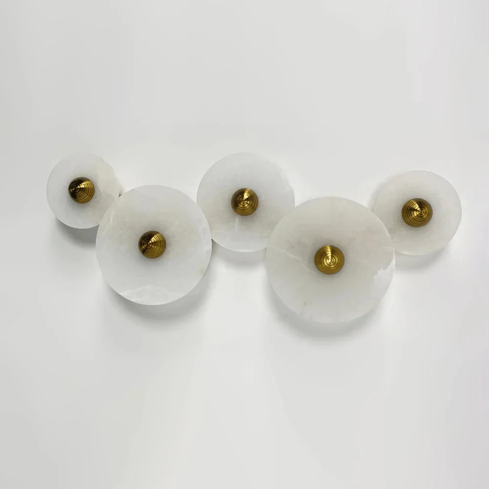 Selene Minimalist Alabaster Ceiling Light - Image 84
