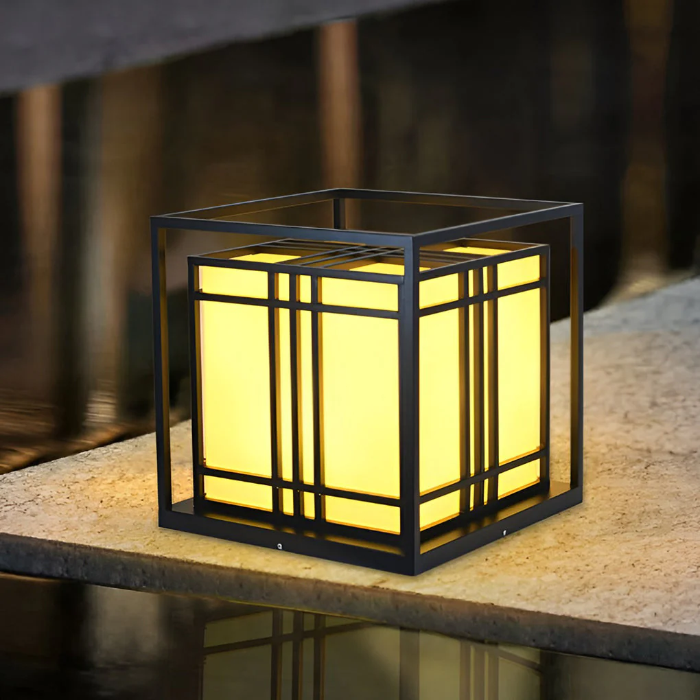 Sherman Retro LED Modern Marble Outdoor Post Caps Lights - Image 5