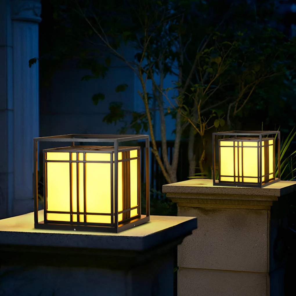 Sherman Retro LED Modern Marble Outdoor Post Caps Lights - Image 7