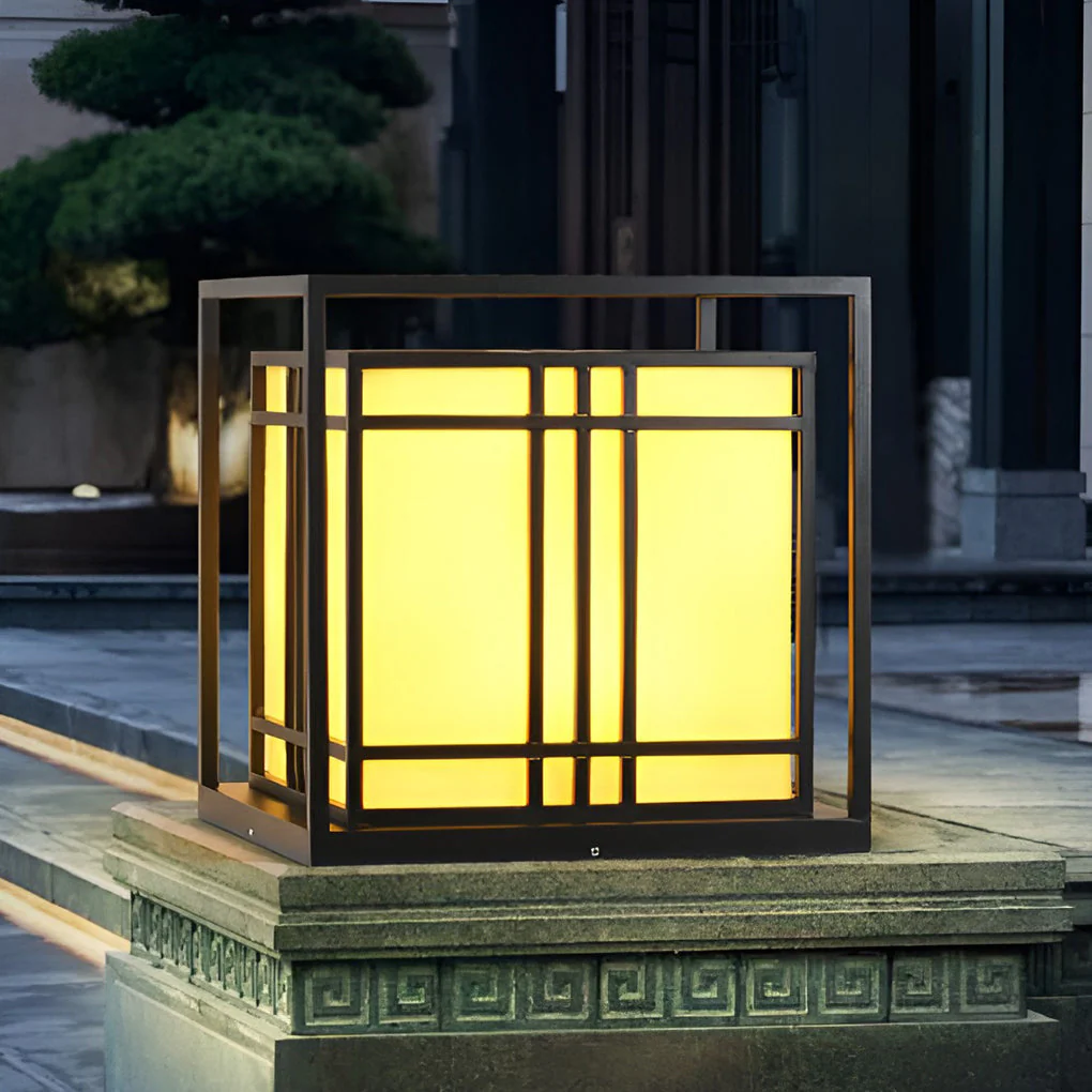 Sherman Retro LED Modern Marble Outdoor Post Caps Lights - Image 8