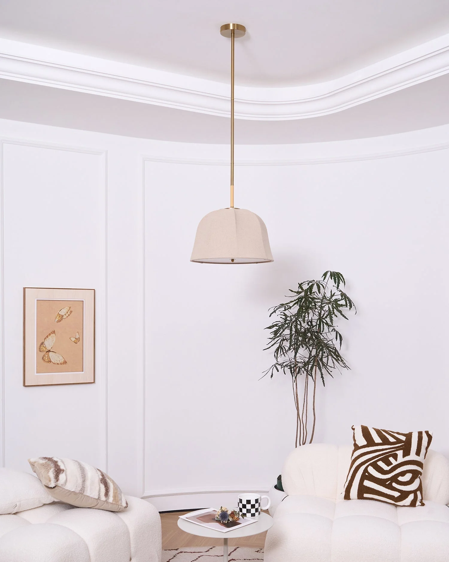 Fiora Vintage Fabric Pendant Lamp - Image 11