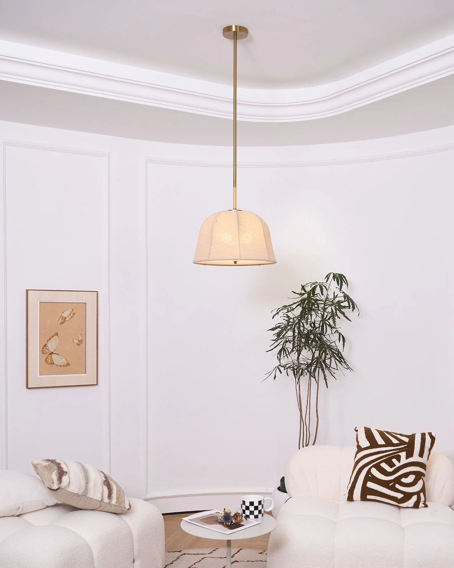 Fiora Vintage Fabric Pendant Lamp - Image 13