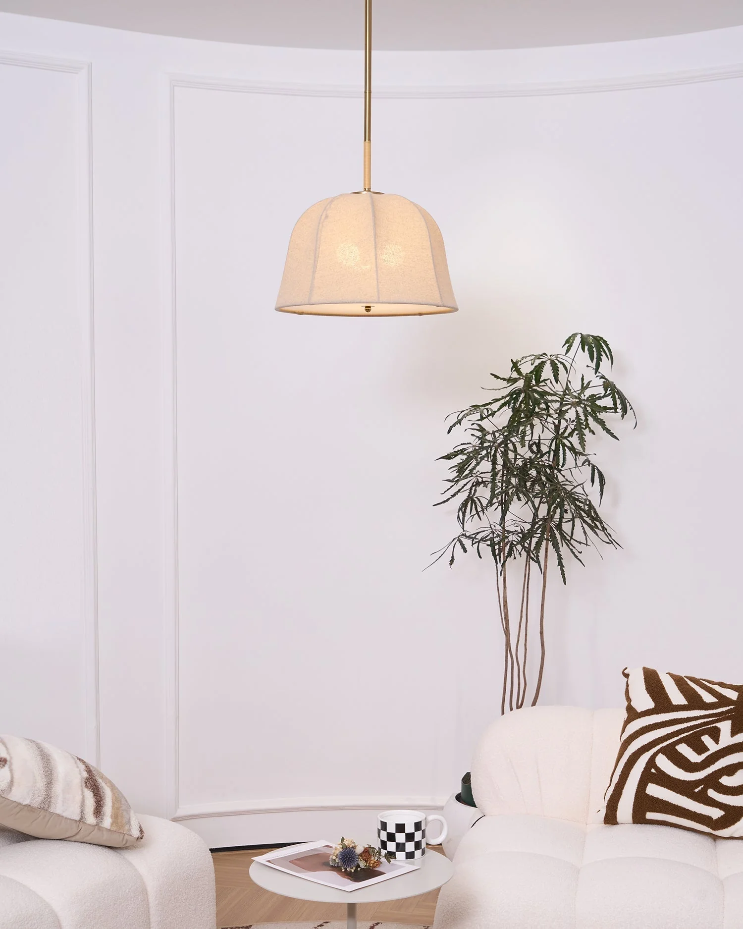 Fiora Vintage Fabric Pendant Lamp - Image 14