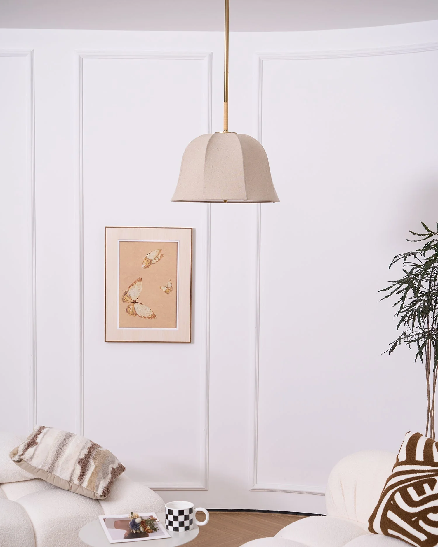 Fiora Vintage Fabric Pendant Lamp - Image 19