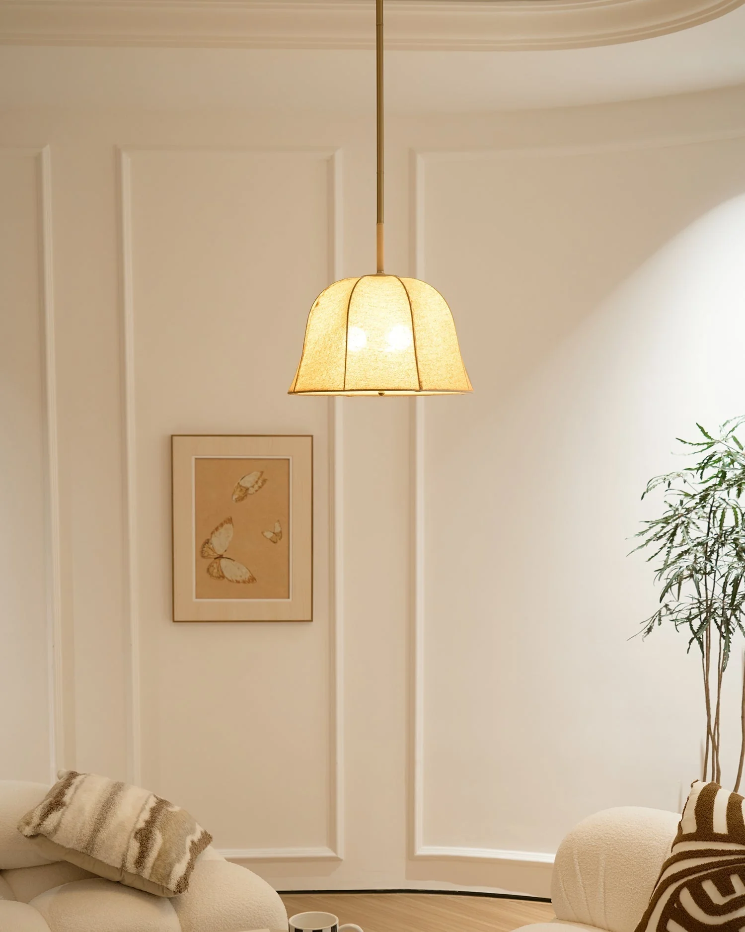 Fiora Vintage Fabric Pendant Lamp - Image 31