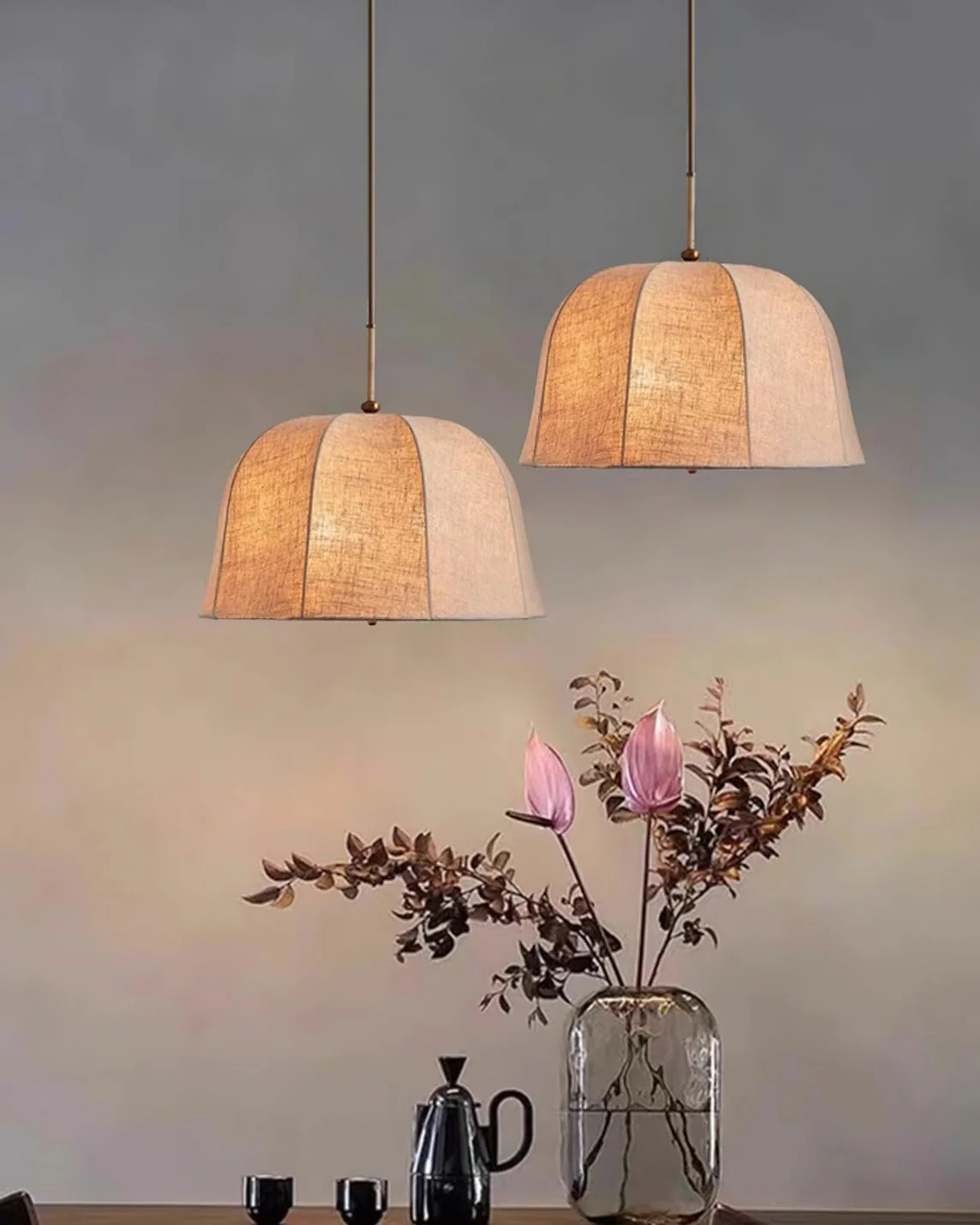 Fiora Vintage Fabric Pendant Lamp - Image 34
