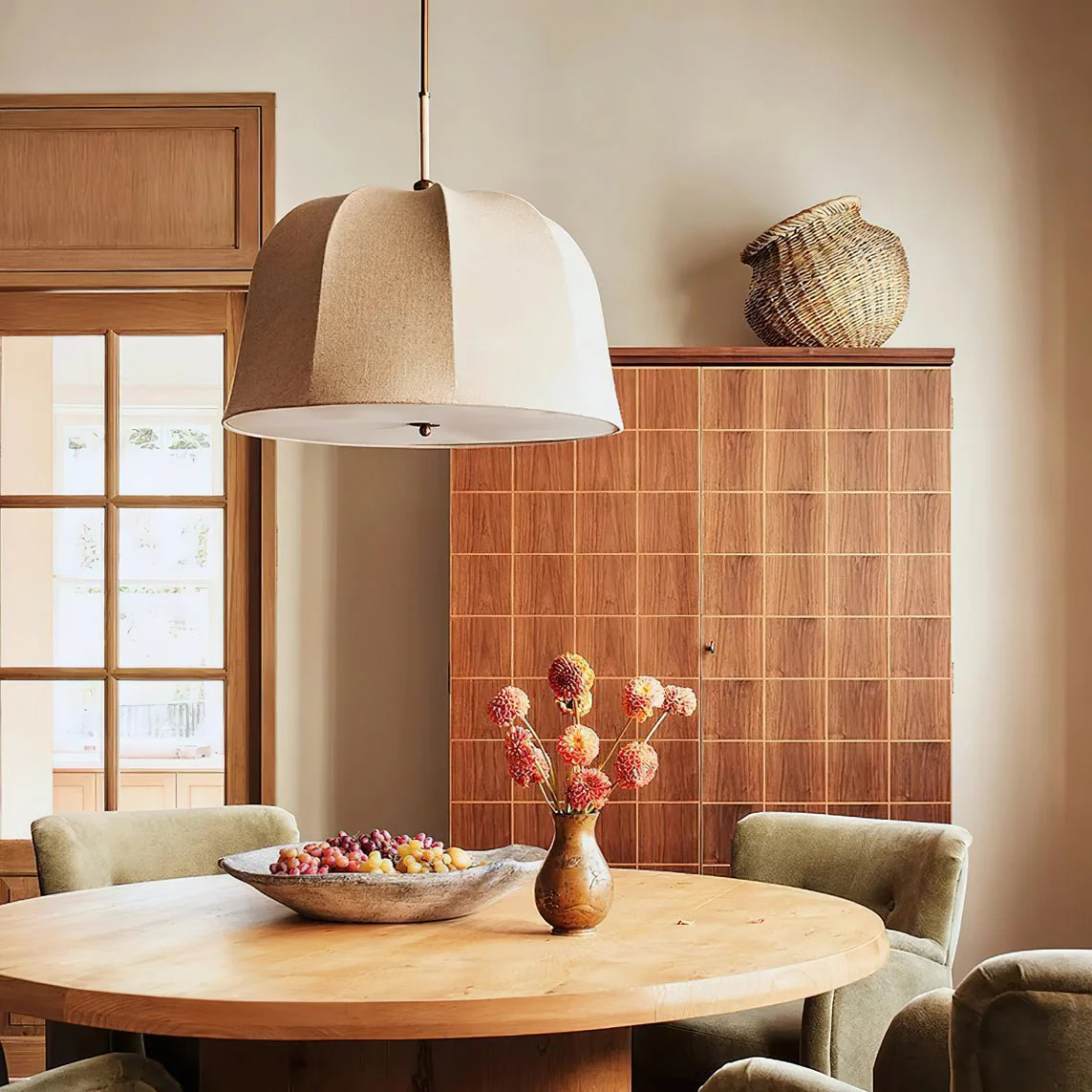 Fiora Vintage Fabric Pendant Lamp - Image 35