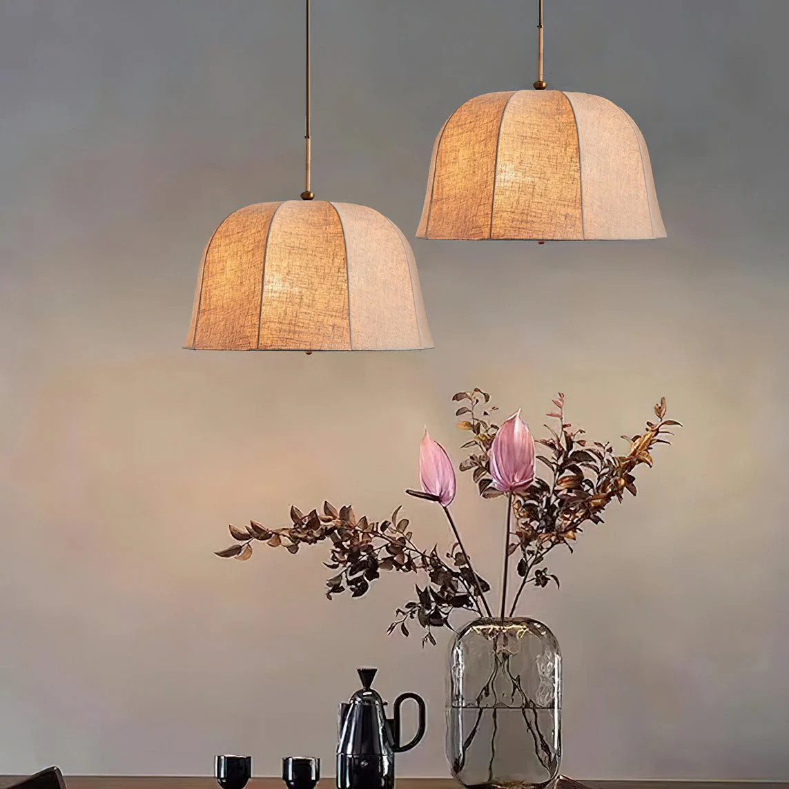 Fiora Vintage Fabric Pendant Lamp - Image 36