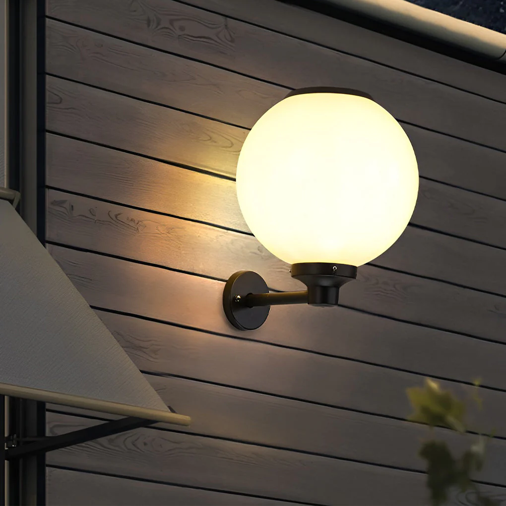 Silver Round LED Modern Outdoor Wall Lamp