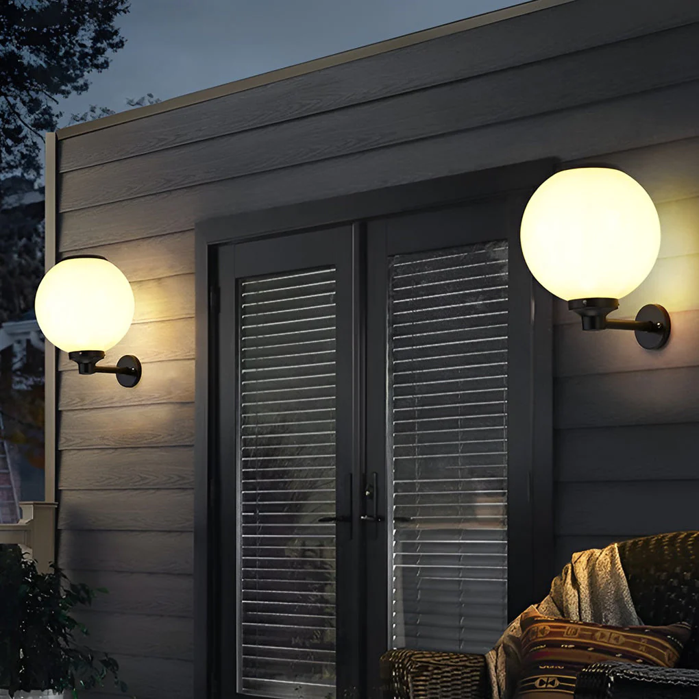 Silver Round LED Modern Outdoor Wall Lamp - Image 6
