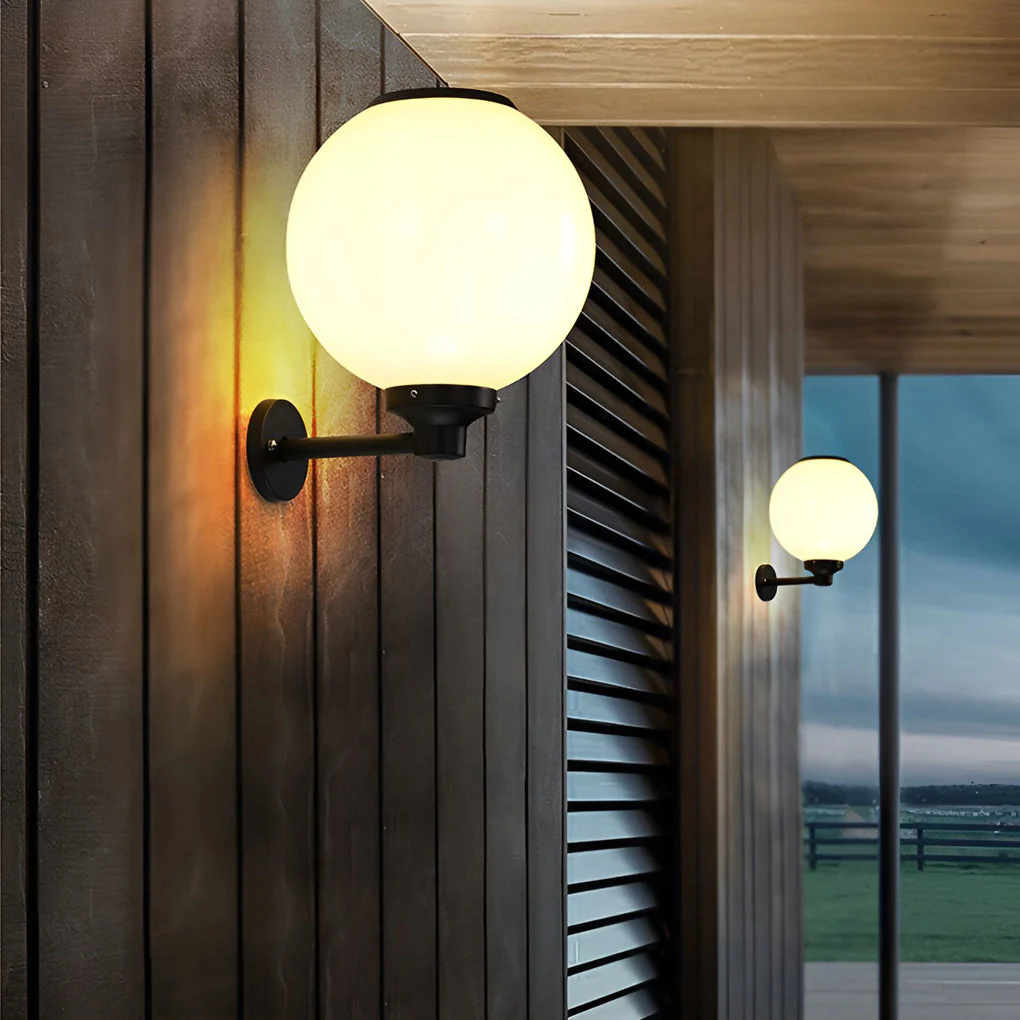 Silver Round LED Modern Outdoor Wall Lamp - Image 8