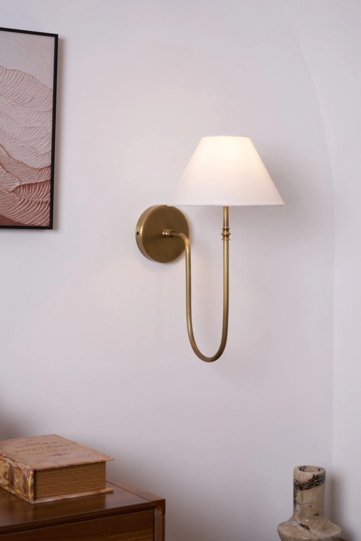 Silvery Vintage Industrial Fabric Wall Light - Image 7
