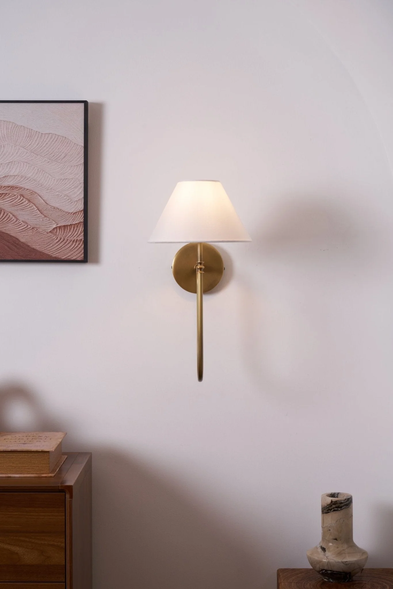 Silvery Vintage Industrial Fabric Wall Light - Image 8