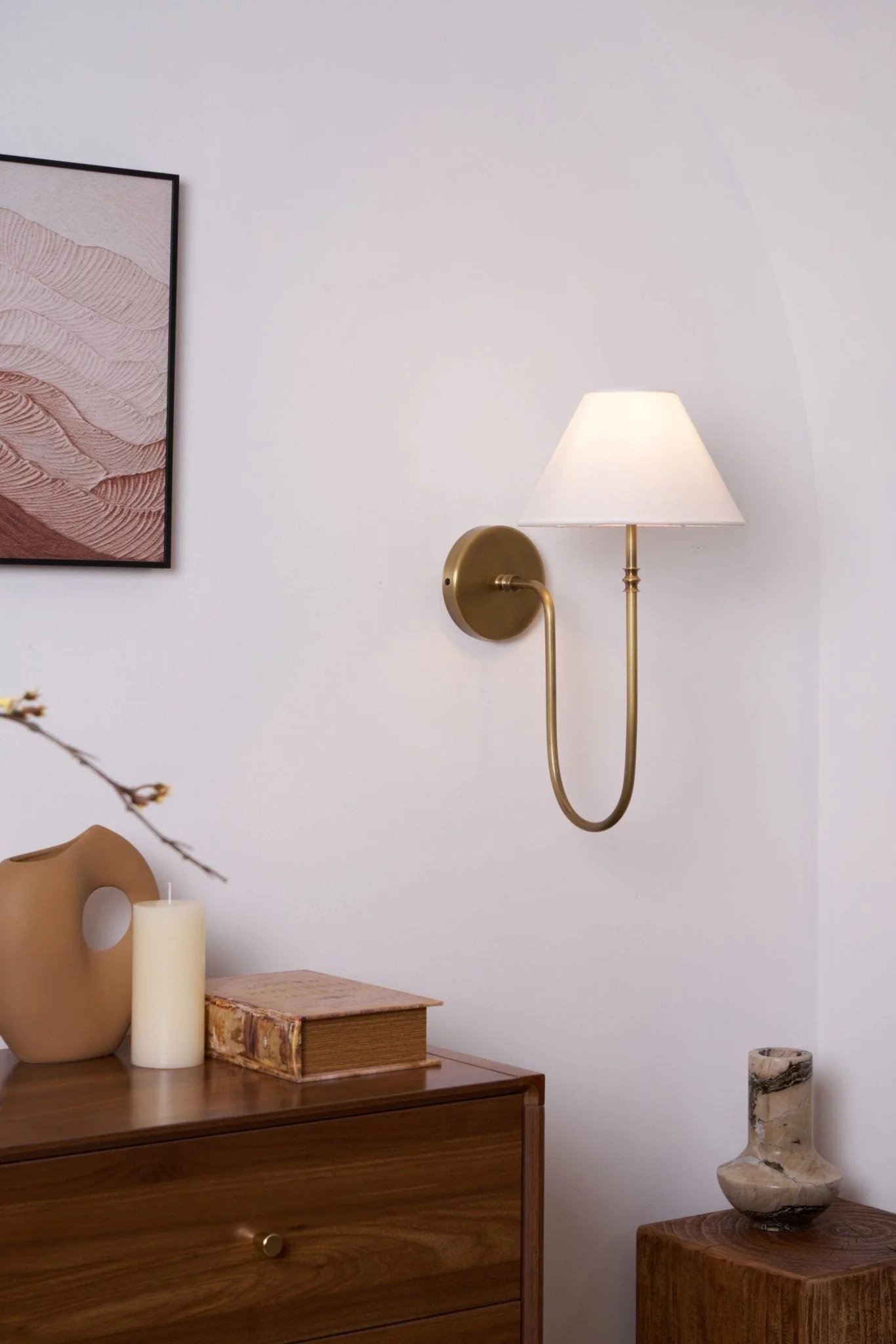 Silvery Vintage Industrial Fabric Wall Light - Image 9