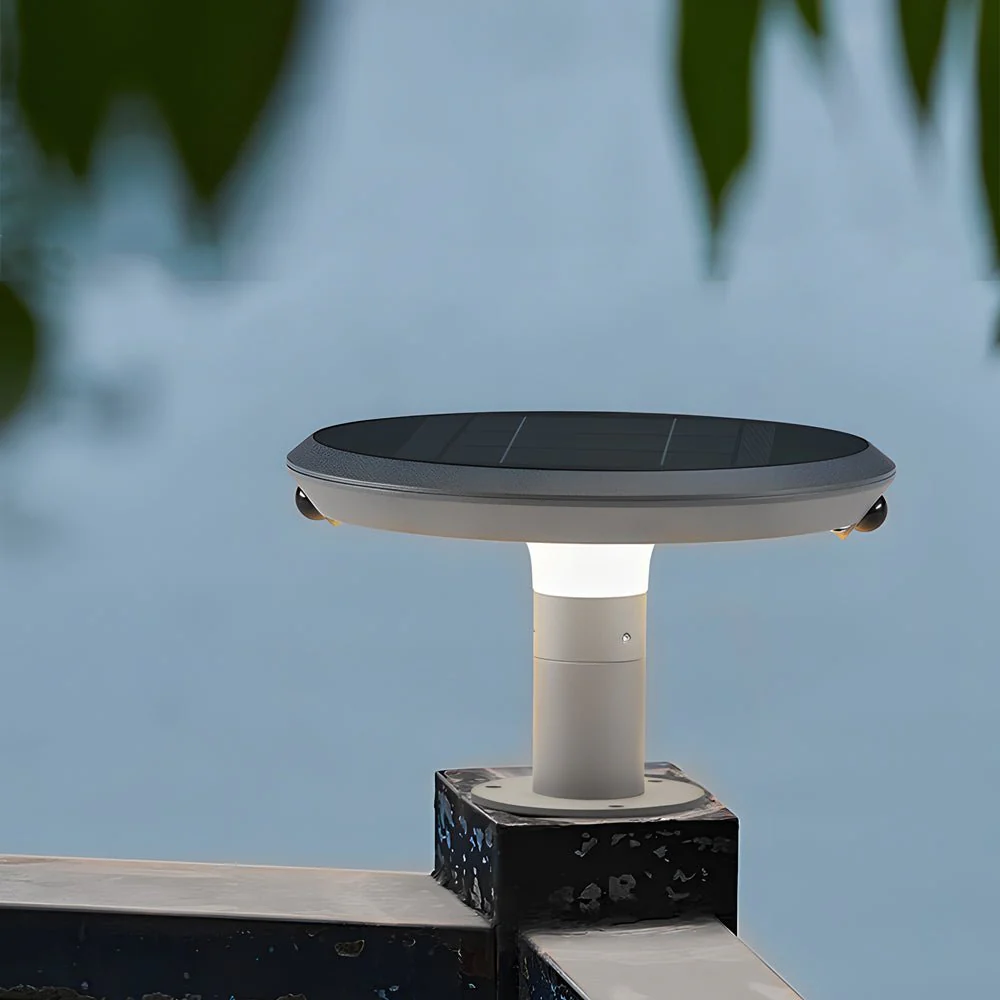 Vanda Simple Round LED Solar LED Outdoor Post Light - Image 2