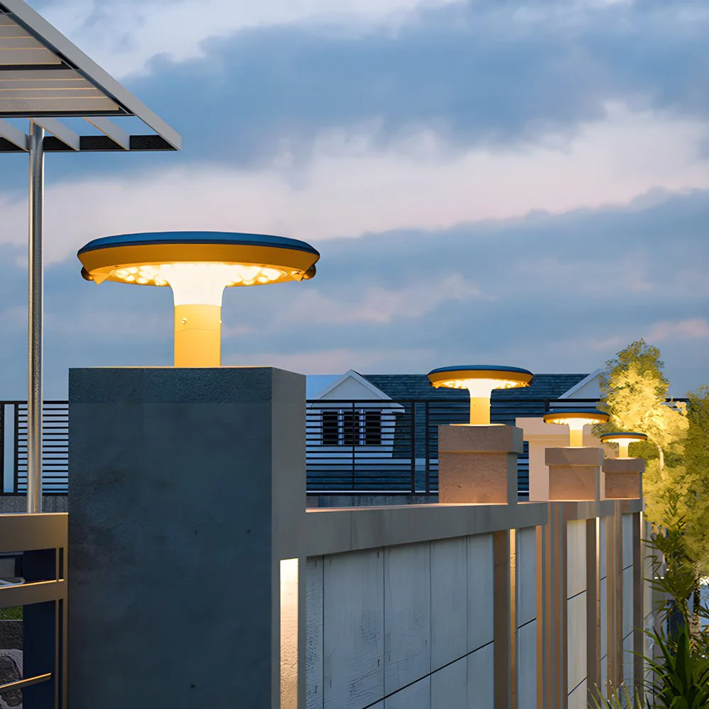 Vanda Simple Round LED Solar LED Outdoor Post Light - Image 3