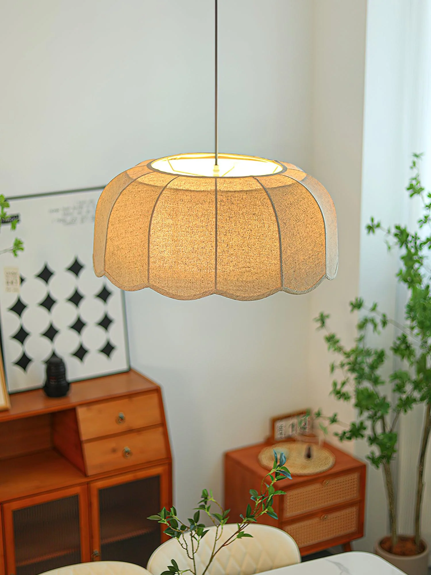 Solacen Fabric Rustic Pendant Lamp - Image 16