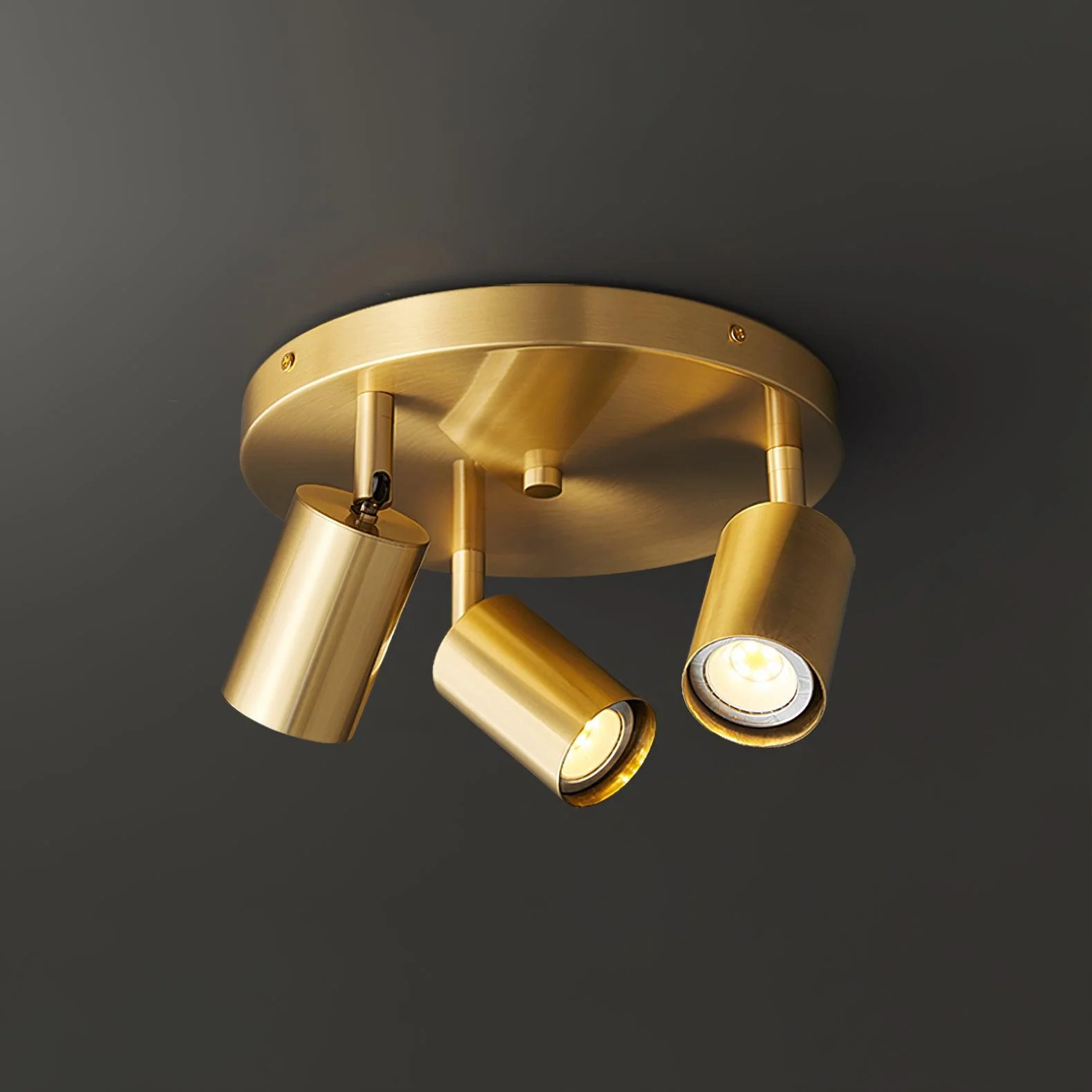 Solara Ceiling Lamp Brass Cylinder Adjustable Contemporary - Image 14