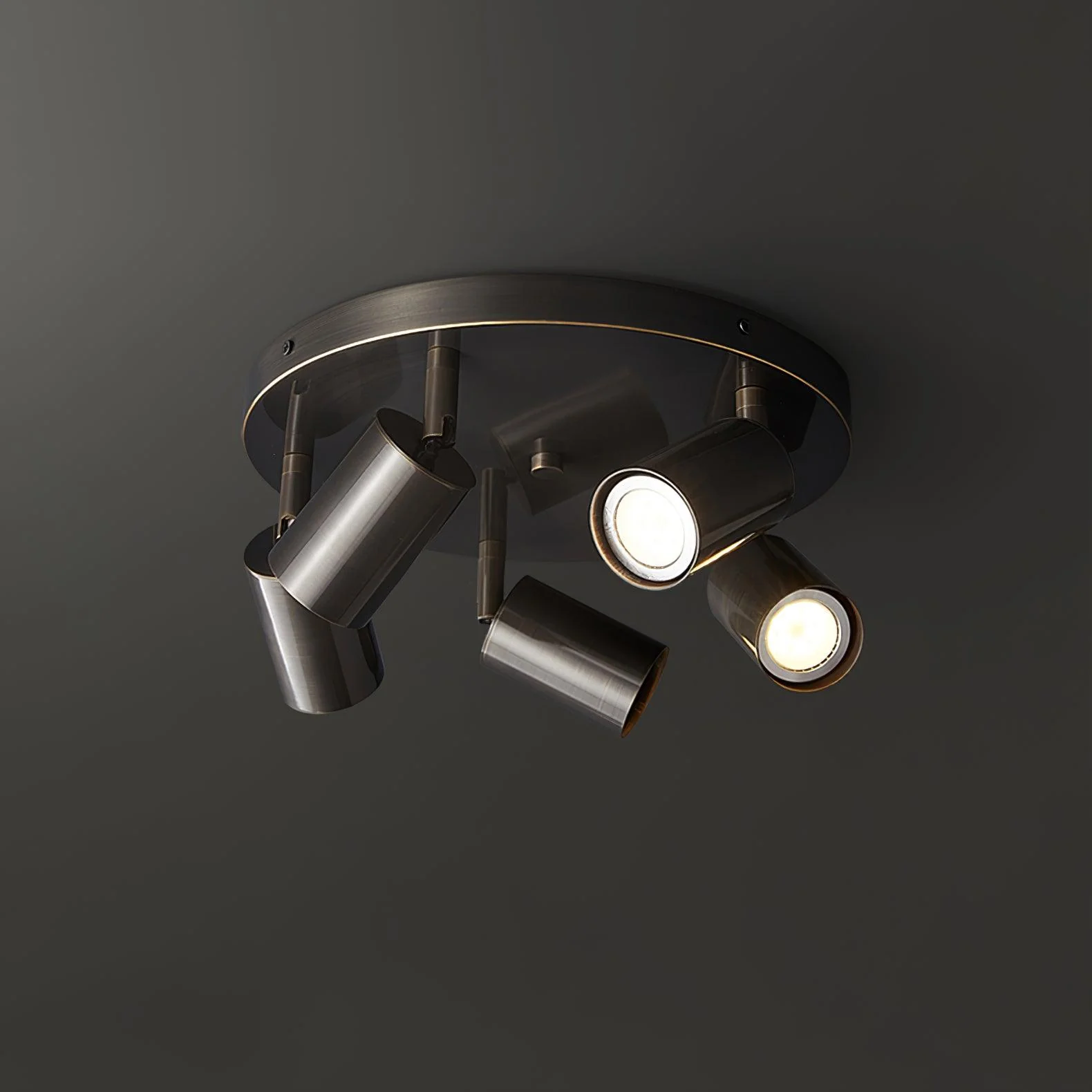 Solara Ceiling Lamp Brass Cylinder Adjustable Contemporary - Image 15