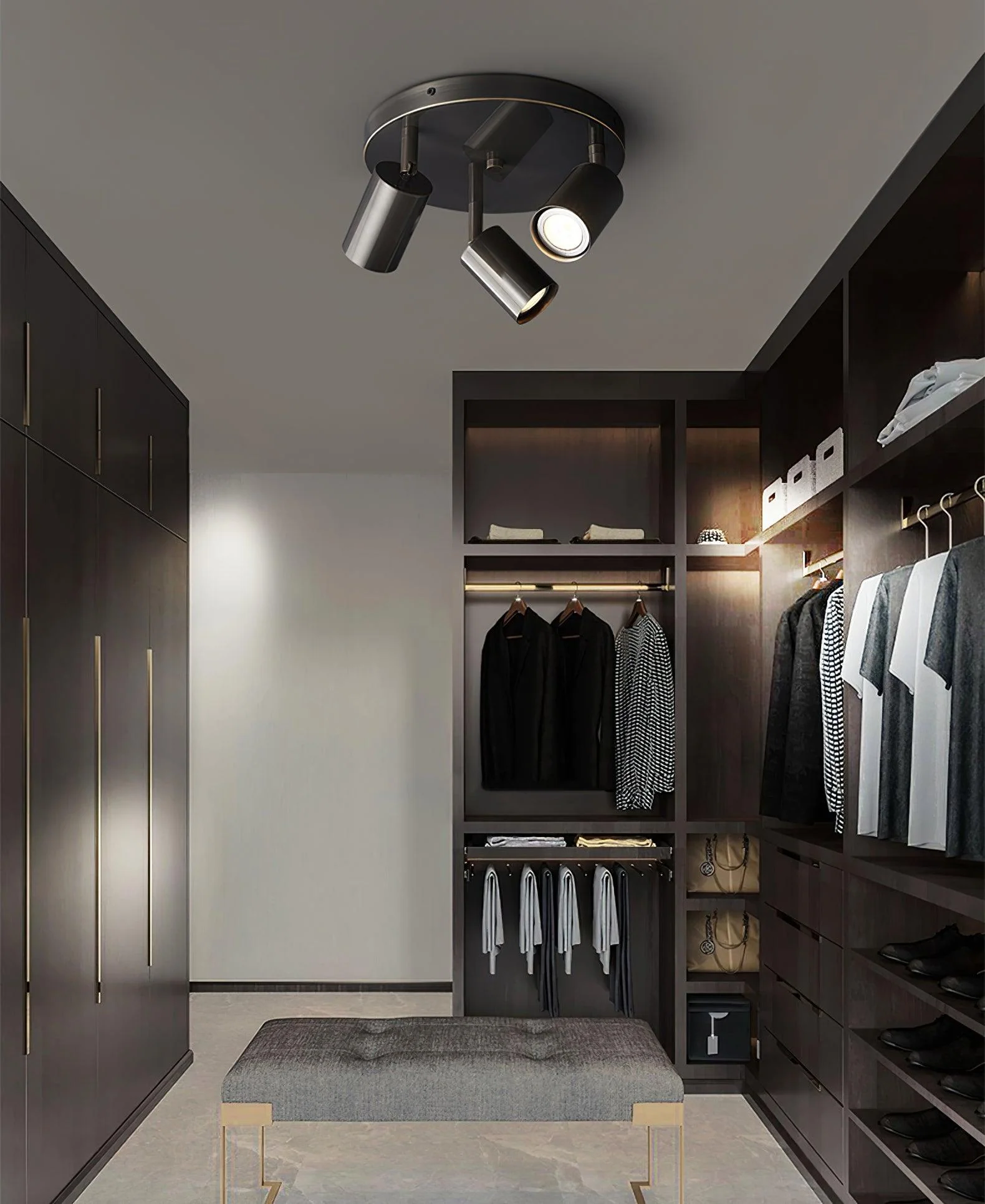 Solara Ceiling Lamp Brass Cylinder Adjustable Contemporary - Image 18