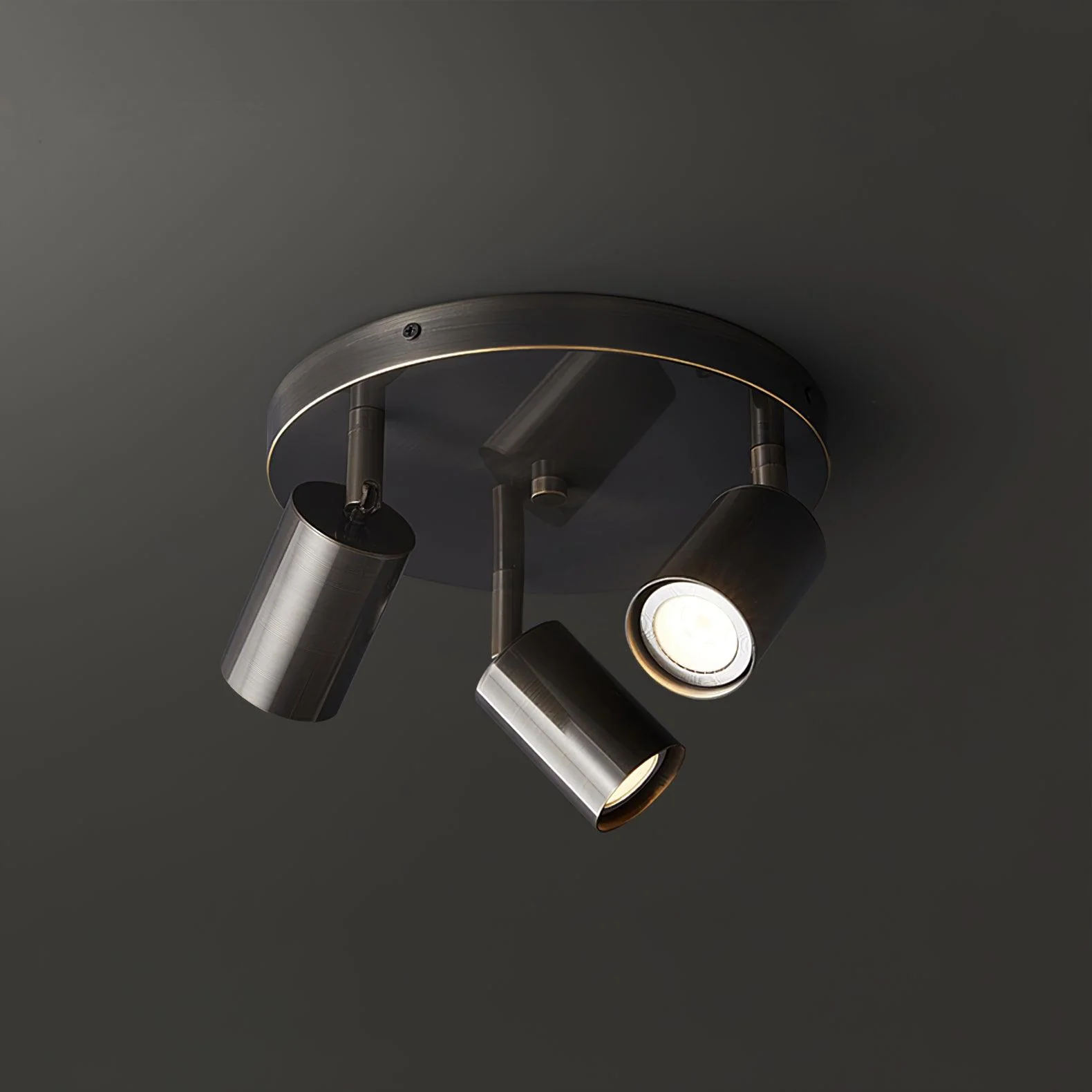 Solara Ceiling Lamp Brass Cylinder Adjustable Contemporary - Image 7