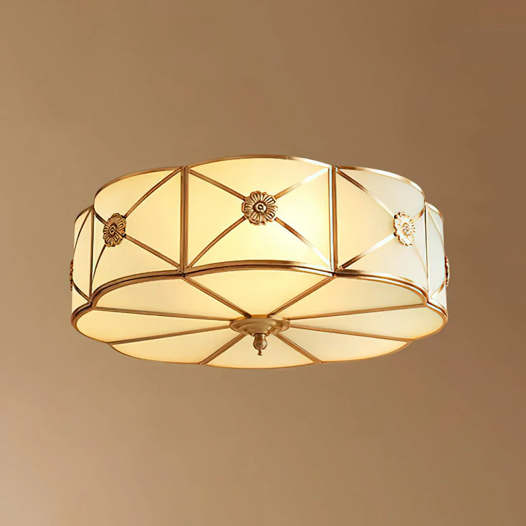 Solara Ceiling Lamp Brass Scalloped Frosted Classic - Image 40