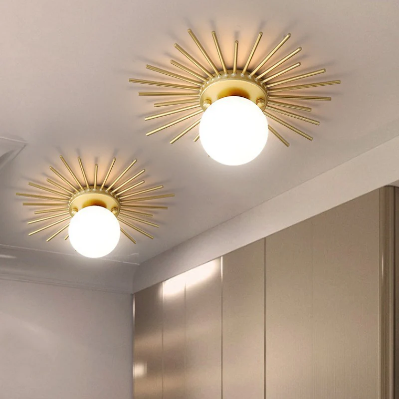 Solara Ceiling Lamp Brass Starburst Glam Modern - Image 4